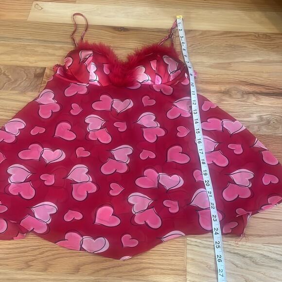 Seductive Wear by Cinema Exoile Red Pink hearts Fur size small - Picture 3 of 5